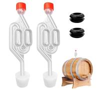 2Pcs Demijohn Airlock & Bung Set, Anti-Break Plastic Bubbler with Silicone Bung, Airtight Fermentation Stopper for Wine Cider Mead Kombucha