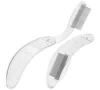 2pcs Dense Stainless Steel Lash Comb and Eyebrow Brush for Makeup | Long Handle Design, Separates Stuck Mascara Lashes, Clump Removal, Daily Grooming at Home