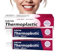 2Pcs Dentu/re Adhesive Cream,Long-Lasting Fixative Cream to Secure Den/tures,False Teeth Adhesive, Thermoplastic D/enture Adh/esive, D/ental Glue for Crowns, D/enture Repair Glue,Den/ture Fixative