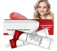 2PCS Denture Adhesive Kit,Denture Adhesive False Teeth Silicone,Secure Denture Ad/hesive & Tooth Repair Kit,Non-Glue Dental Glue for Teeth,Long-Lasting Dentu/re Repair K/it,Comfortable & Reline Cream