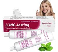 2PCS Denture Silicone Reline Adhesive Cream,Denture Adhesives for Women False Teeth,Long-Lasting Secure Denture Adhesive,Non-Glue Dental Glue for Teeth,28G Ther/mopla/stic Dent/ure Adh/esive Kit