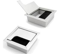 2PCS Desk Cable Grommets Aluminum Alloy square 80 x 80 mm Wire Hole Covers Organizer PC Computer Table Grommet Cord Management for Desks/Office & Worktops