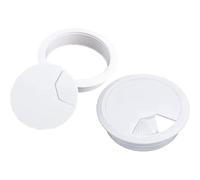 2PCS Desk Cable Wire Grommet, 80mm(3.15inch) White Plastic Desk Cord Cable Round Cable Grommet Computer Table Wire Organizer