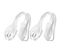 2pcs Desk Light Cord Plug Desk Lamp Power Cord Switches Lighting Supplies EU Plug Transparent 180.00X3.50X2.30CM