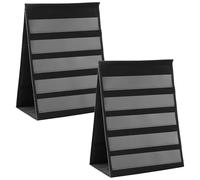 2Pcs Desktop Pocket Chart table top flip chart paper Holder communication board Display Stand 5 Layer Self-Standing visual timetable for Standards,Daily Schedule,Activities,Class demonstrations