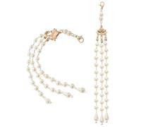 2pcs Detachable Pearl Tassel Pendant Chain with Clasp for Hair Stick