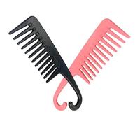 2Pcs Detangling Comb 9 x 2 Inch Plastic Wide Tooth Detangler Comb for Women Men Portable Hair Brush with Hanging Hook for Hairstyling, Home, Salon ..