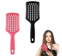 2pcs Detangling Hair Brushes for Unbrush, Wet and Dry Detangle Brush Detangling Brush Hollow Massage Hair Brush Anti-Static Detangling Hair Comb for Women Children Curly Hair (Pink + Black)