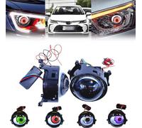 2pcs Devil Eyes Light for Cars,12V USB Devil Eye Headlight,LED Dynamic Devil Eye Car Lights for Car, Adjustable Eye Color Evil Eyes Light Lens,Auto Car Motorcycle Mini Projector Lens Lamp for Any Car
