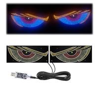 2PCS Devil Eyes Light for Cars, Dynamic LED Car Eyes, Car Screen LED Display, USB Connection, Colorful Eye Lamp Soft Screen for Cars Truck Window (Ice blue)