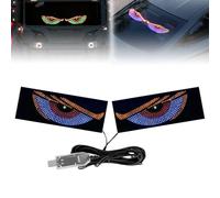 2PCS Devil Eyes Light for Cars, Dynamic LED Car Eyes, Car Screen LED Display, USB Connection, Colorful Eye Lamp Soft Screen for Cars Truck Window (Blue)