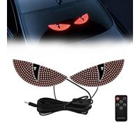 2Pcs Devil Eyes Light for Cars, Dynamic Windshield Led Eyes Light, 11 Modes | USB Scrolling Led Eyes Light Sign with Remote Control, Personalized & Cool Atmosphere, for Car Motorcycle Halloween(A)
