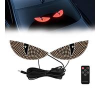 2Pcs Devil Eyes Light for Cars, Dynamic Windshield Led Eyes Light, 11 Modes | USB Scrolling Led Eyes Light Sign with Remote Control, Personalized & Cool Atmosphere, for Car Motorcycle Halloween(C)