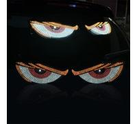 2PCS Devil Eyes Light for Cars, USB Ultra-Thin Flexible LED Display Screen Panel for Car Window, Dynamic LED Car Devil's Eyes Window Screen LED Display for Car Truck Window