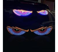 2PCS Devil Eyes Light for Cars, USB Ultra-Thin Flexible LED Display Screen Panel for Car Window, Dynamic LED Car Devil's Eyes Window Screen LED Display for Car Truck Window