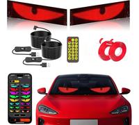 2Pcs Devil Eyes Light for Trucks and Cars,13.8" x 3.94" Devil Eyes Light for Cars,Large Upgrated Dynamic DIY Programmable Flexible Led Display for Car Windshield with App Control Remote,LED Sign