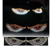 2PCS Devil Eyes Lights for Cars, 4.72X11.81" Windshield Eyes Animated LED Devil Eyes Light for Cars, Window LED Eyes with 11 Light Modes DIY Car Dynamic LED Sign Lights, USB Interface,High Brightness