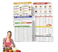 2Pcs Diabetes Food Chart,Diabetic Food List Wall Charts,Diabetic Food Chart,Comprehensive Diabetic Food List,Provides Nutrients to Help with Diabetes Management and Blood Sugar Control