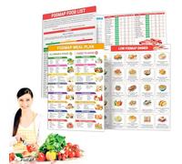 2Pcs Diabetes Food List & Meal Planner Diet Glycemic Index Guide Charts,Low Grocery Sugar Diabetic Foods Chart Guides Type Printable for Diabetics,2 Diabete Plan Healthy With Carbs Calorie Guides Book