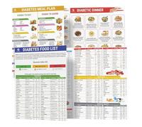 2PCS Diabetic Food Chart Printable Diabetic Food Meal Planner Detailed Foods List Wall Charts Diet Plan Low Carb Food List for Diabetes Eating Healthy Glycemic Index Foods Guide Chart