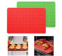 2pcs Diamond Chef Silicone Mat Baking Pan, 15.3 x 10.6Inch Multifunctional Outdoor BBQ Pyramid Mat Mat Tray Mould Sheets Fat Reducing Cooking Heat Resistant Non-Slip Reusable Bakeware Baking Mats