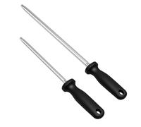 2PCS Diamond Knife Sharpening Rod Set 8" & 12" - Professional Honing Steel for Kitchen Knives, Chef Knives, Butcher Knives - Carbon Steel Core with Diamond Coating, Non-Slip Handle