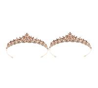 2pcs Diamond Leaf Crown Headpiece for Women Rhinestone Headpiece Fashion Headbands Crowns Green Headband Womens Fashion Headbands Wedding Bridal Headband Wedding Headdress Pawpaw(A