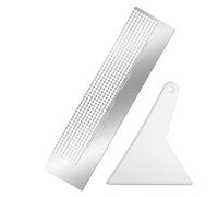 2PCS Diamond Painting Ruler, Stainless Diamond Drawing Ruler, with 400 Blank Grids for Diamonds Drawing Round Full Partial Drill, for 5D DIY Diamond Painting Supplies Art Crafts