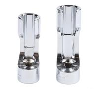 2PCS Diesel Injector Line Socket Wrench Set 17mm 19mm Chrome Vanadium Steel Fuel Line Auto Oxygen Sensor Removal Tool for Hard to Reach Nuts and Bolts Silver Finish
