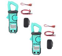 2PCS Digital Clamp Meter, 1000V DC/AC Voltage NCV Continuity Capacitance Resistance Frequency Diode Test With LCD Backlit, Flashlight, Continuity