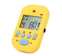 2Pcs Digital Metronome LCD Digital Clip Metronome Tempo Guitar Music Portable Beat Taps Musical Instruments for Piano Guitar Violin Drum (Yellow)