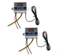 2pcs Digital Temperature Controller with Sensor AC110V 220V Thermostat Switch for Precise Temperature Control with Adjustable Start and Stop Values
