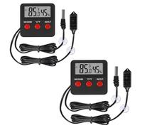2Pcs Digital Thermometer and Humidity Thermometers Indoor and Outdoor Digital Temperature and Hygrometer Gauge with Probe for Reptile Terrarium Thermometer Pet Keeping