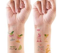 2pcs Dirty Martini Temporary Tattoos, Cocktail Themed Tattoo Stickers Fun 30th Birthday Party Decor for Women Bachelorette Bash Activity Supplies