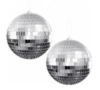 2pcs Disco Ball Decorations, Two Mirror Ball Set, Mini Disco Balls for Party Decor, Disco Party Decorations, Wedding and Christmas Decor, 10 cm Diameter