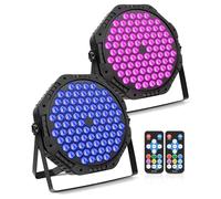 2PCS Disco Light,Professional Stage Lights,1.5W*84 LED Par Lighting,Large Beam Parlight,Party Lights,Strobe Lights, 7 Mode WRGB Stage Lighting Effects, Sound Activated DMX Control,DJ Light