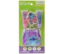 2PCs Disney Stitch Lip Glosses with Coin Purse for Kids - Plant Based Flavoured Lip Gloss, Cotton Candy & Grapes, Stitch Makeup Beauty Set, Gift for Girls Age 3+