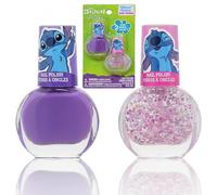 2PCs Disney Stitch Nail Polish Set for Girls - Non-Toxic Peel-Off Nail Paint 3.8ml/0.13OZ, Safe Water-Based Quick-Dry Nail Colors, Stitch Cosmetic Gift for Girls 3+