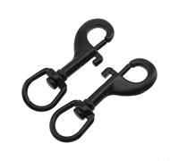 2PCS Diving Swivel Snap Hook Stainless Steel Swivel Eye Bolt Snap Hook Set 360° Rotating Tail Ring for Scuba Diving, Pet Leash, Camping,Black (90mm)