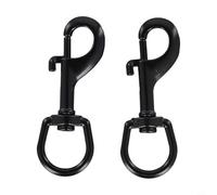 2PCS Diving Swivel Snap Hook Stainless Steel Swivel Eye Bolt Snap Hook Set 360° Rotating Tail Ring for Scuba Diving, Pet Leash, Camping,Black (105mm)
