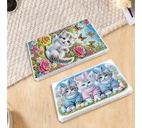 2pcs DIY 5D Acrylic Jewelry Box Kit Gift for Adults (Cat)