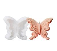 2PCS DIY Butterfly Candle Silicone Mold Handmade Soap Aroma Plaster Ornament Molds for Handmade(White01)