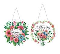 2PCS DIY Dot Diamond Pendant Art Painting Mother's Day Flowers Hanging Ornaments Home Decoration