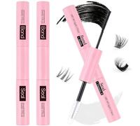 2PCS DIY Eyelash Extension Glue - Super Strong Hold, Sensitive Eyes-Friendly - Lash Bond & Seal for Cluster & Individual Lashes with Mascara Wand