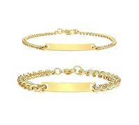 2Pcs Diy His And Hers Couple Bracelets Set Adjustable Stainless & Forever Forever & Love Matching Bracelet Jewelry Set Pearl Costume Jewelry For Women (Gold, One Size)