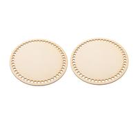 2pcs DIY Wooden Bag Base for Crochet Bags, Round Pre Drilled Board | Smooth Unfinished Wood, Large Holes and Blank Surface, for Beginners, Crafting, Bag Repair, Weaving Rope