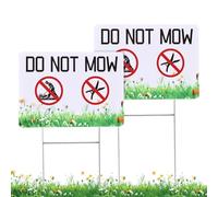 2pcs Do Not Mow Grass Signs, 10 x 7 Inch Do Not Trim Yard Signs with Metal Stakes Weatherproof Lawn Signs Garden Markers for Garden Lawn Outdoor Decoration