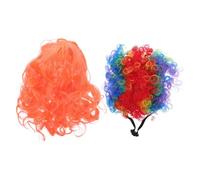 2pcs Dog and Cat Wig Set with Elastic Strap, Curly Plush Costume