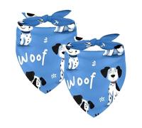 2Pcs Dog Bandanas, Adjustable Cat Dogs Kerchief Triangle Bibs Scarf for Small Medium Large Dogs Cat Pets Cartoon Dalmatian Dog