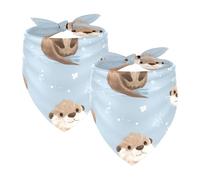 2Pcs Dog Bandanas, Adjustable Cat Dogs Kerchief Triangle Bibs Scarf for Small Medium Large Dogs Cat Pets Otters Blue